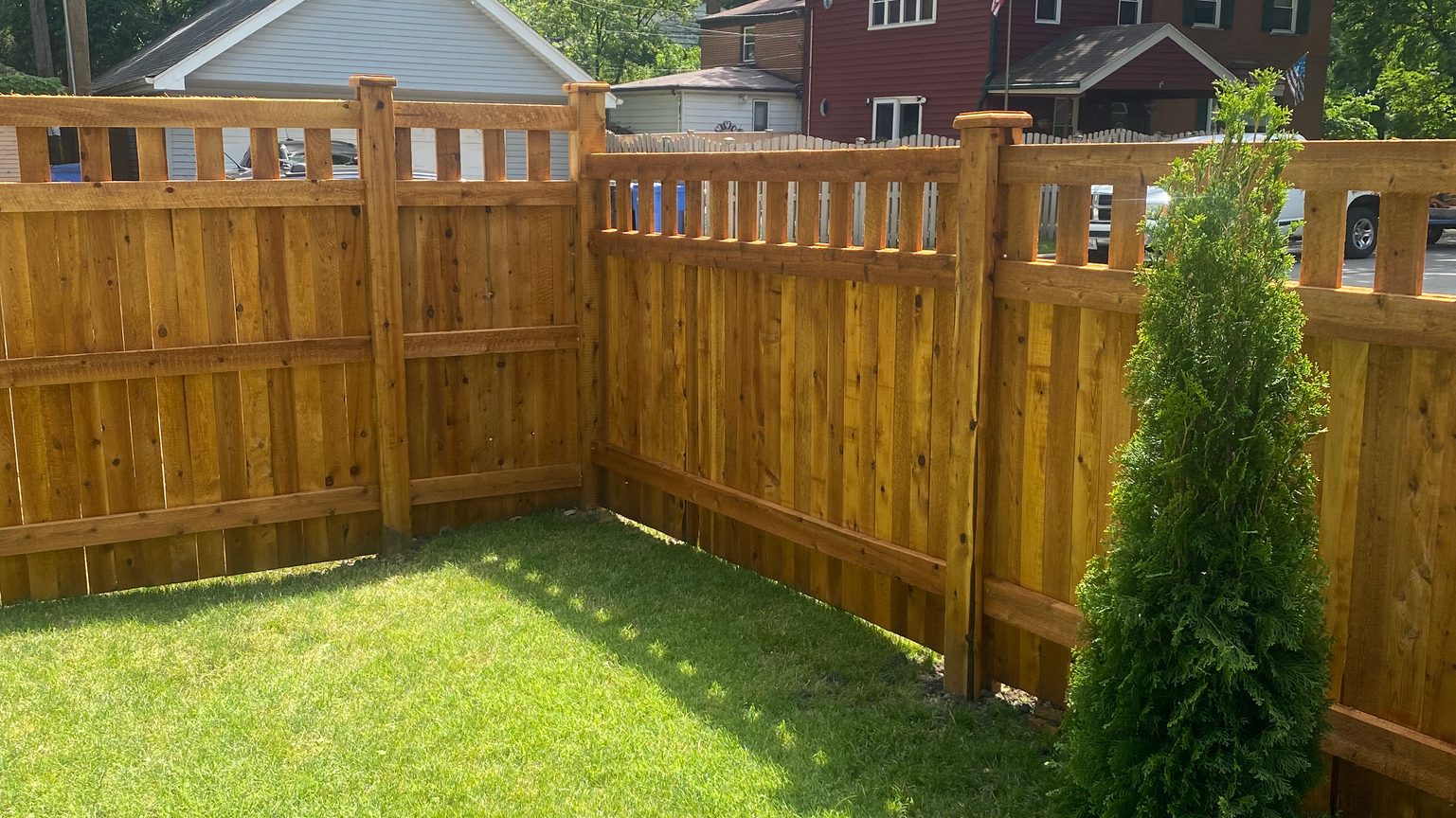 These 5x5 heartwood posts will help this new fence (cedar) last 10+ years